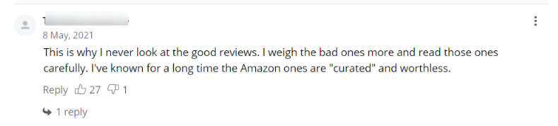 Amazon exposed reviews comment