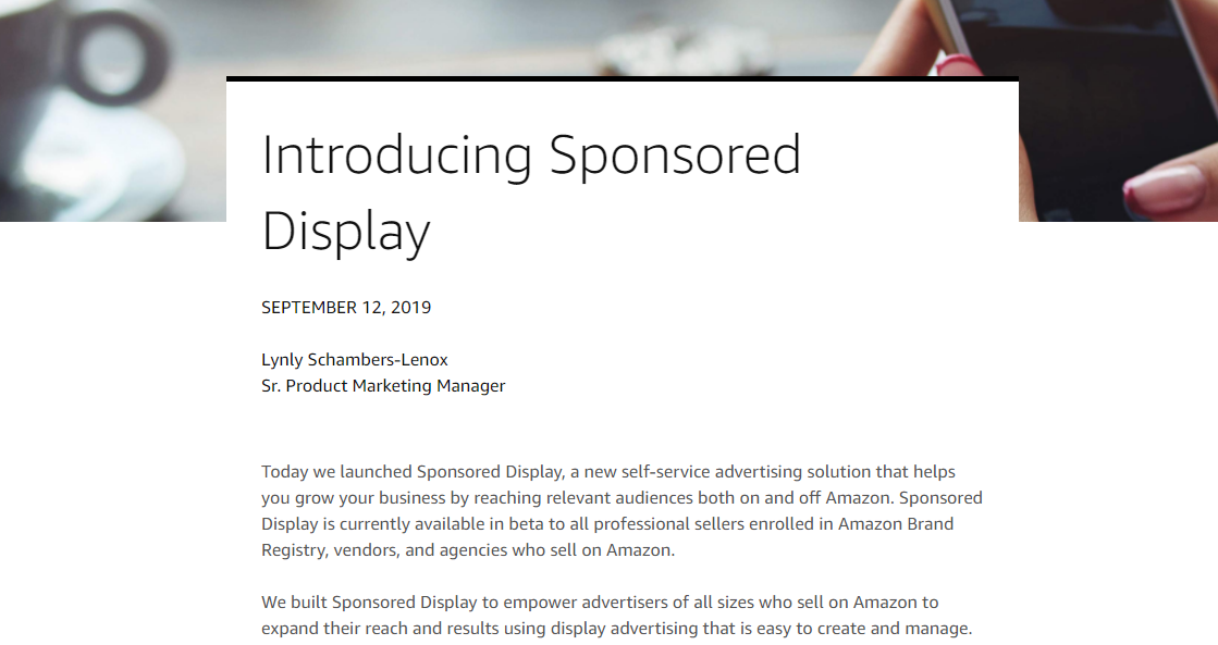 sponsored display ads launch